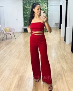Nicole Jumpsuit - Red -Curvy Charm Store Nicole Jumpsuit Red 3