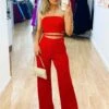 Nicole Jumpsuit - Cherry -Curvy Charm Store Nicole jumpsuit front 1 red d024c1b8 7393 40ce 821e 6370b01b6311
