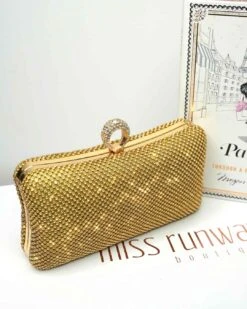 Night Glam Clutch - Gold -Curvy Charm Store Night Glam Clutch Gold 2