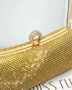 Night Glam Clutch - Gold -Curvy Charm Store Night Glam Clutch Handle Gold