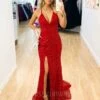 Paige Sequin Gown - Red -Curvy Charm Store Paige Sequin Gown Red Front1