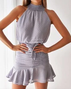 Pip Dress - Frosted Grey -Curvy Charm Store Pip Dress Front Close Frosted Grey