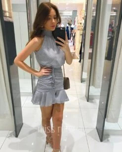 Pip Dress - Frosted Grey -Curvy Charm Store Pip Dress Side Front Frosted Grey