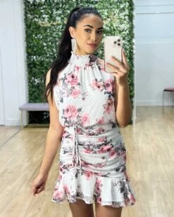 Pip Floral Dress - White -Curvy Charm Store Pip Floral Dress White 1