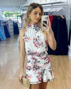 Pip Floral Dress - White -Curvy Charm Store Pip Floral Dress White 5