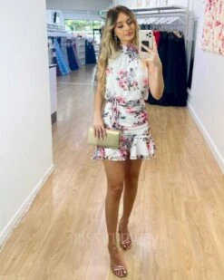 Pip Floral Dress - White -Curvy Charm Store Pip Floral Dress White 8