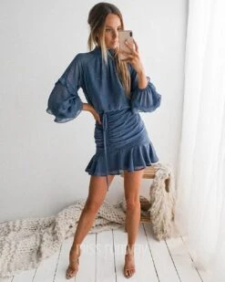 Piper Dress - Steel Blue -Curvy Charm Store Piper Dress Front Steel Blue c61f08a2 4eb8 456a b149 eb4803576eea