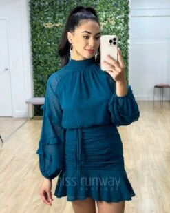 Piper Dress - Teal -Curvy Charm Store Piper Dress Teal 2