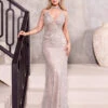Pippa Beaded Gown - Silver/Nude -Curvy Charm Store Pippa.silver.front caffff43 2194 4151 8d26 9de5335f3aa8