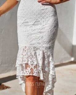 Reyna Lace Midi Dress - White -Curvy Charm Store REYNA CLOSE SKIRT WHITE ede3fcfd 169a 4ad5 8302 ebe81035f6f1