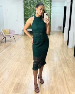 Rivers Midi Lace Dress - Emerald Green 14 Rivers Midi Lace Dress - Emerald Green -Curvy Charm Store Rivers Midi Lace Dress Emerald Green 1