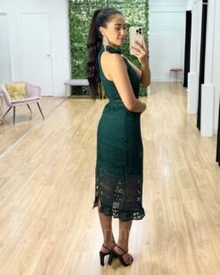 Rivers Midi Lace Dress - Emerald Green 15 Rivers Midi Lace Dress - Emerald Green -Curvy Charm Store Rivers Midi Lace Dress Emerald Green 4