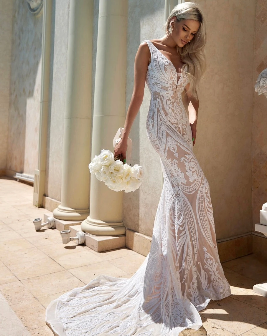 Letisha Sequin Gown - White And Nude 17 Letisha Sequin Gown - White And Nude - Image 15