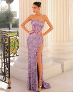 Guinevere Strapless Corset Sequin Gown - Lilac -Curvy Charm Store Screenshot2024 03 12at3.48.02pm