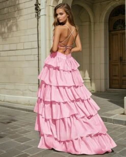 Seraphina Layered Gown - Candy Pink
