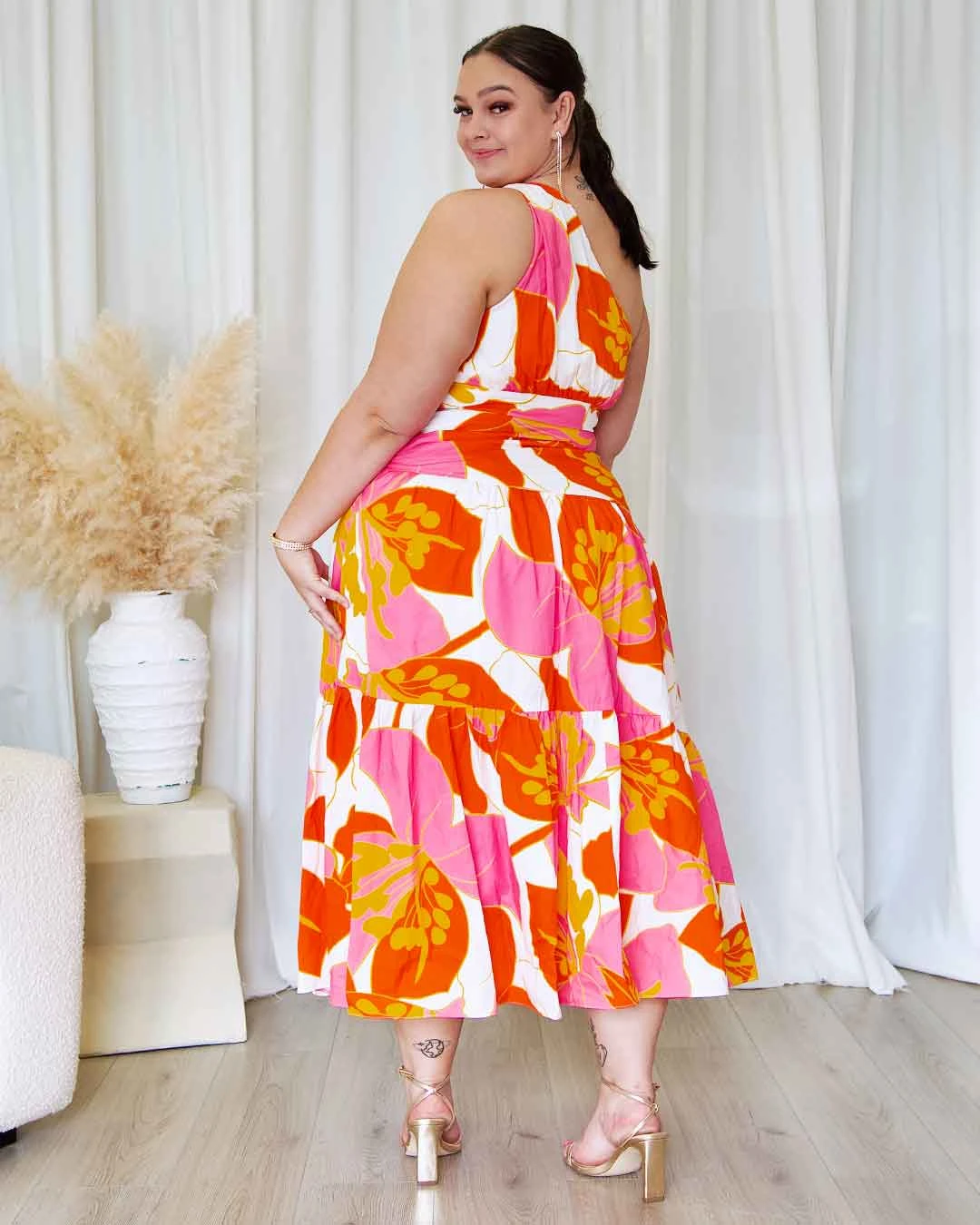 Siena Floral Maxi Dress - Orange/Pink 15 Siena Floral Maxi Dress - Orange/Pink - Image 13