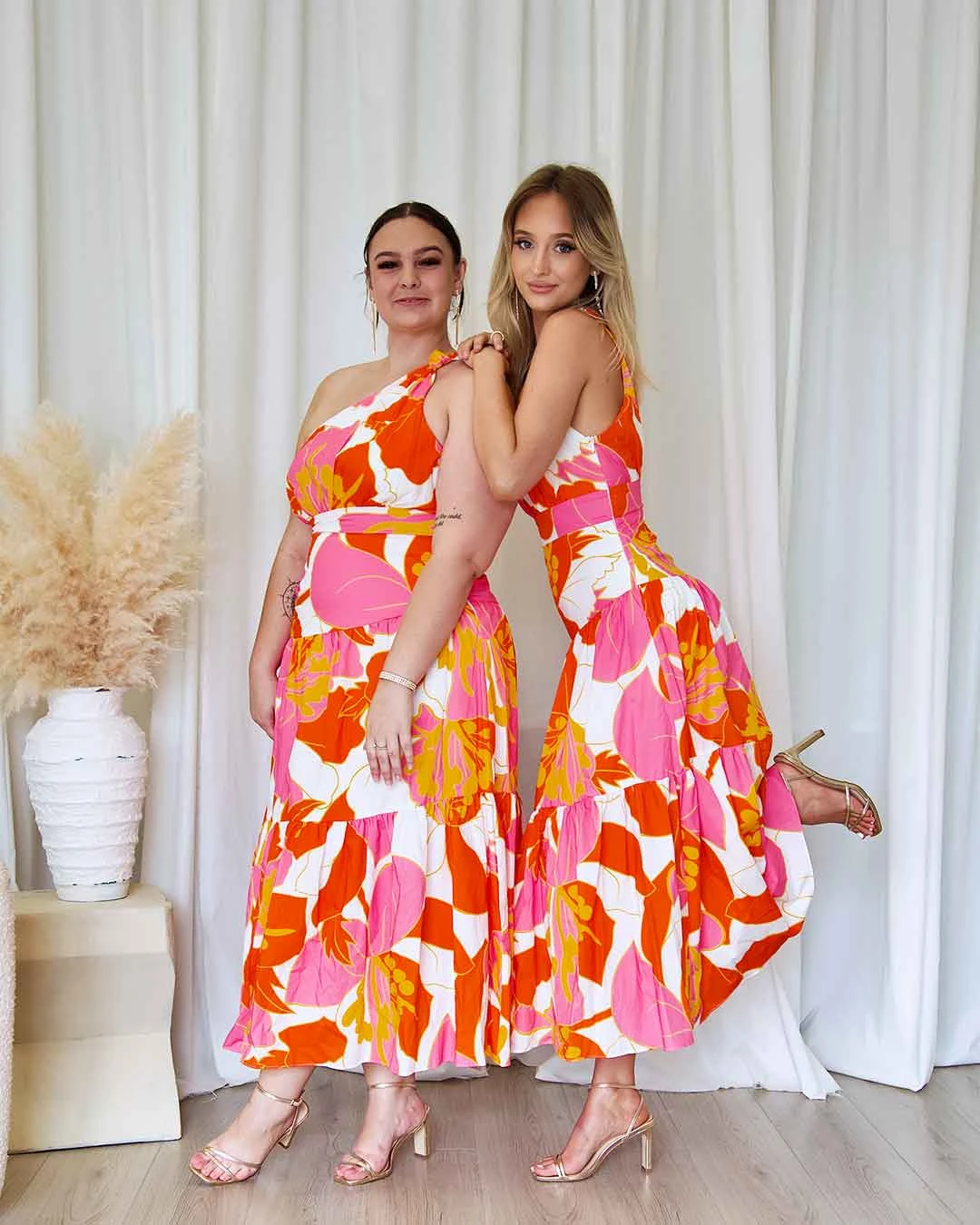 Siena Floral Maxi Dress - Orange/Pink 10 Siena Floral Maxi Dress - Orange/Pink - Image 8
