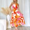 Siena Floral Maxi Dress - Orange/Pink -Curvy Charm Store Siena Floral Maxi Dress Front Orange Pink 98dfa085 ca7d 4131 a3b1 70a395b30291
