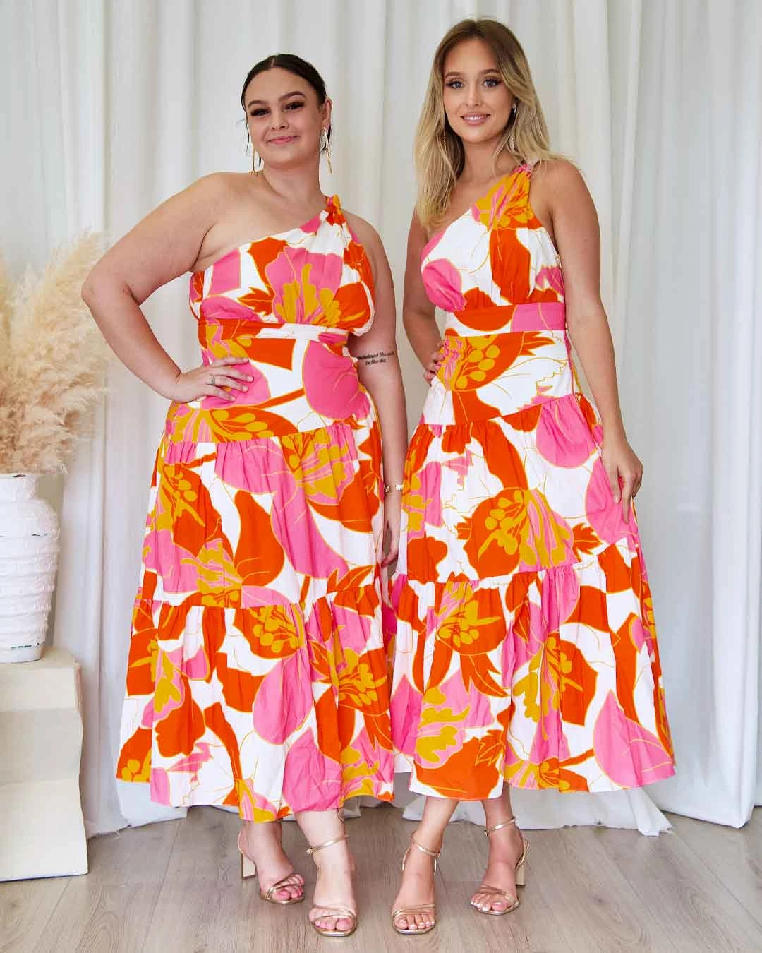 Siena Floral Maxi Dress - Orange/Pink 4 Siena Floral Maxi Dress - Orange/Pink - Image 2
