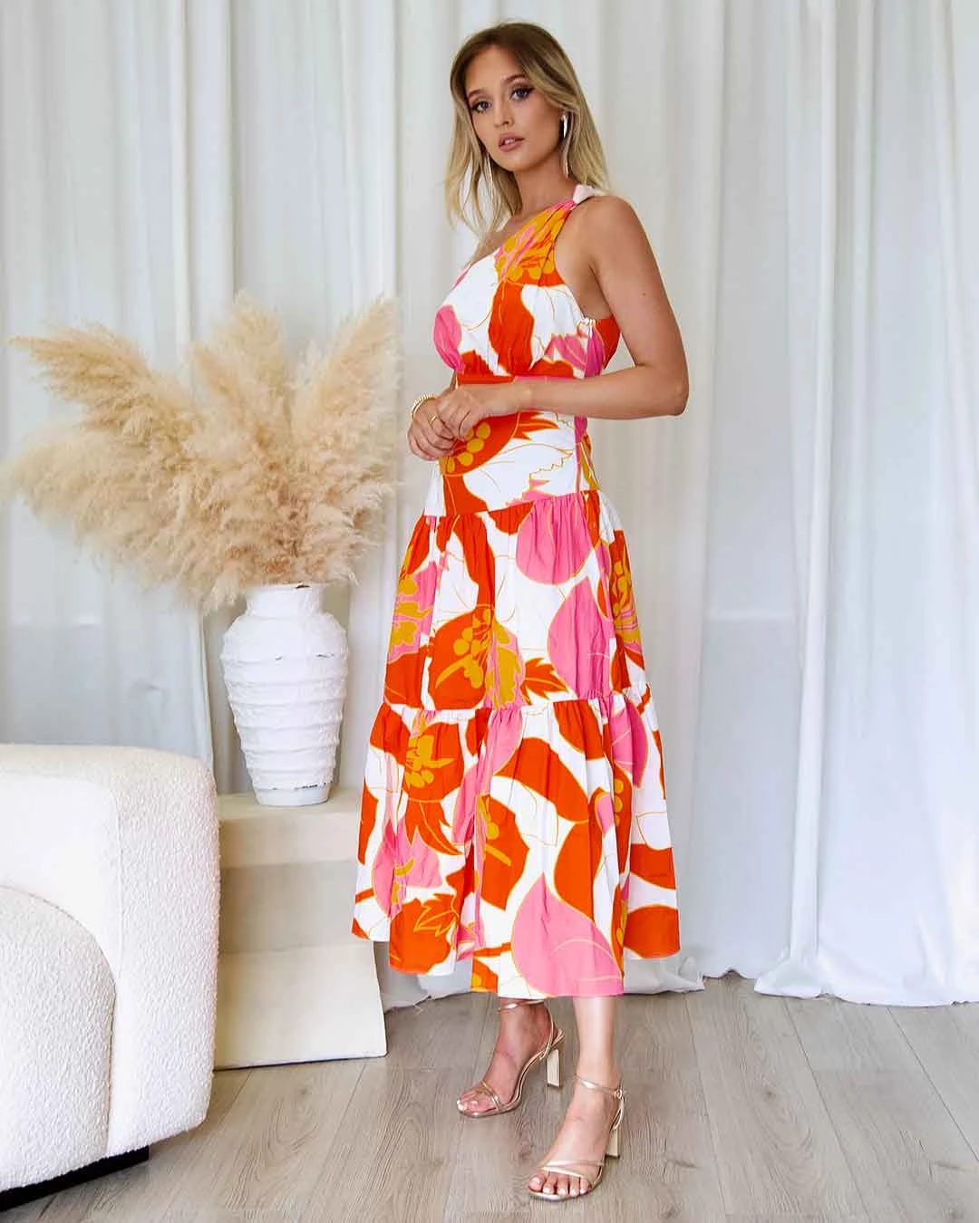Siena Floral Maxi Dress - Orange/Pink 12 Siena Floral Maxi Dress - Orange/Pink - Image 10