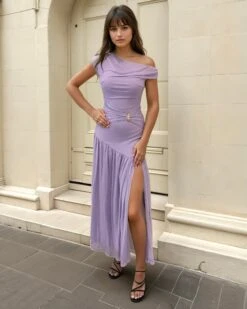 Sophia One Shoulder Maxi Dress - Lilac