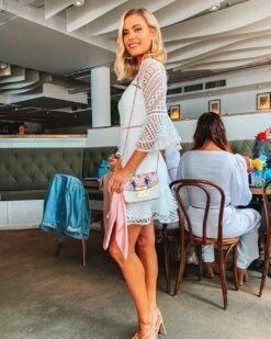 Stacey Lace Dress - White -Curvy Charm Store Stacey Lace Dress Laura Side White