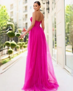 Ariella One Shoulder Gown - Magenta