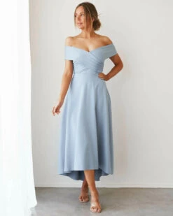 Belina Midi Dress- Baby Blue -Curvy Charm Store TS863 BB Belina Dress Baby Blue 001 5000x 1