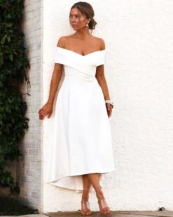 Belina Midi Dress- White -Curvy Charm Store TS863 White Belina Dress White 006 5000x b4cacc7e a264 4ed4 9094 5157556a798b