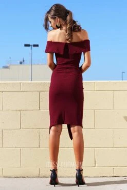 Tammy Midi Dress - Wine -Curvy Charm Store Tammy Midi Dress Back Wine cc8caf6f 9fdb 4869 a597 2d5383972f7b