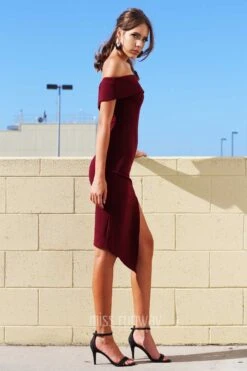 Tammy Midi Dress - Wine -Curvy Charm Store Tammy Midi Dress Side Wine c21d47e1 3340 4fdf af0e ba76db3dc7de