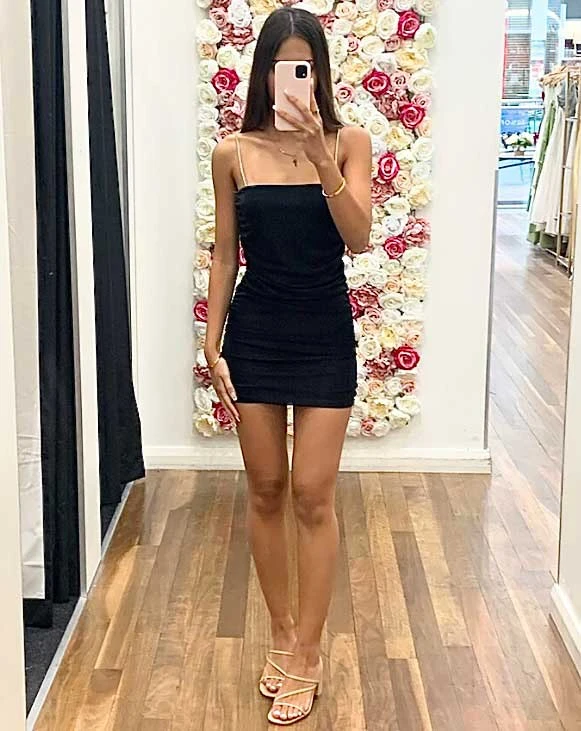 Maya Glitter Mini Dress - Black 4 Maya Glitter Mini Dress - Black - Image 2