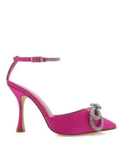 Valery Diamante Heels - Fuschia -Curvy Charm Store Valery Diamante Heels Side Fuschia