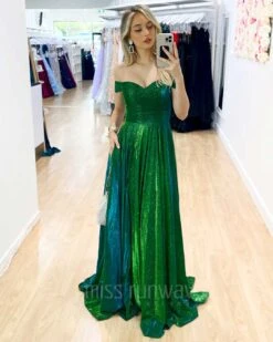 Victoria Glitter Gown - Emerald Green -Curvy Charm Store Victoria Glitter Gown Emerald Green 1