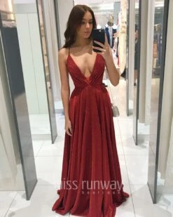 Vivien Glitter Gown - Red -Curvy Charm Store Vivien Glitter Gown Front 3 Red