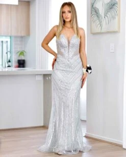 Adaya Strapless Beaded Gown - Silver 22 Adaya Strapless Beaded Gown - Silver -Curvy Charm Store adaya front silver 150b123a acfc 48ad 80a7 3a7574791d84