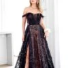 Aisha Feather Sequin Gown - Black And Nude 1 Aisha Feather Sequin Gown - Black And Nude -Curvy Charm Store aisha gown front black