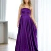 Alexandra Corset Satin Gown - Plum 1 Alexandra Corset Satin Gown - Plum -Curvy Charm Store alexandra front plum