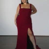 Amber Metallic Jersey Gown - Flame -Curvy Charm Store amber.metallic.flame