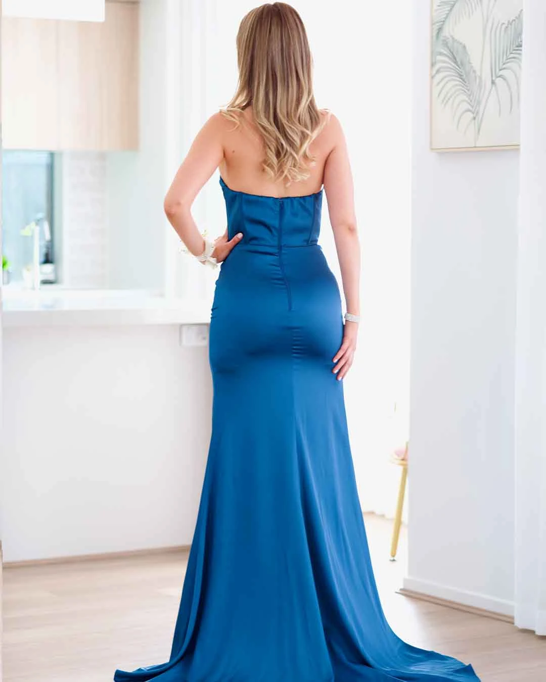 Armani Corset Satin Gown - Indigo 9 Armani Corset Satin Gown - Indigo - Image 7