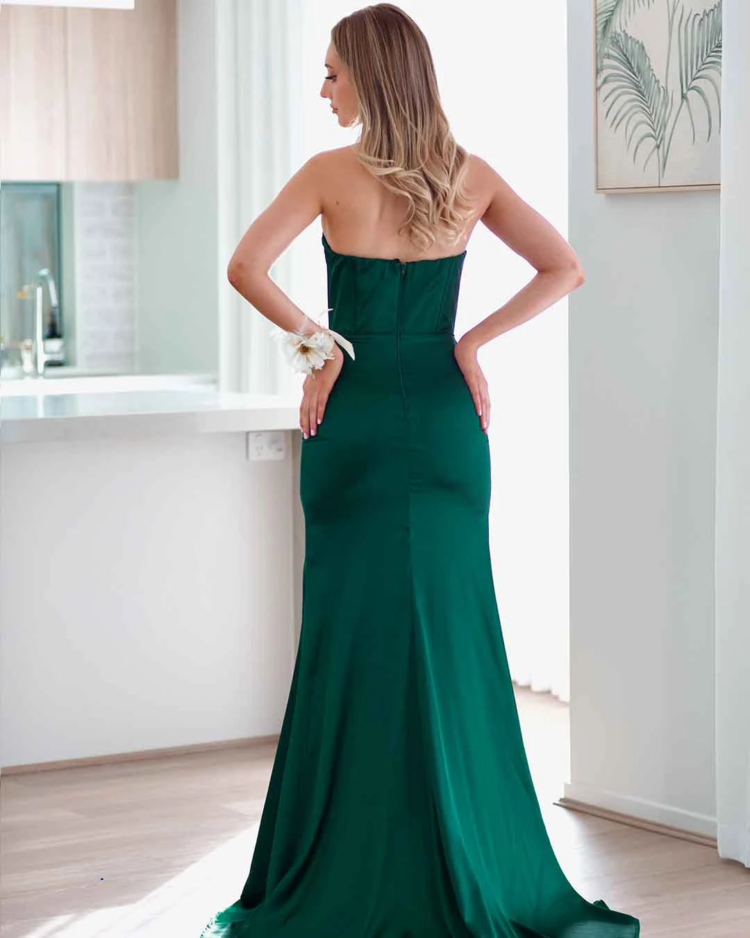 Armani Corset Satin Gown - Emerald 5 Armani Corset Satin Gown - Emerald - Image 3
