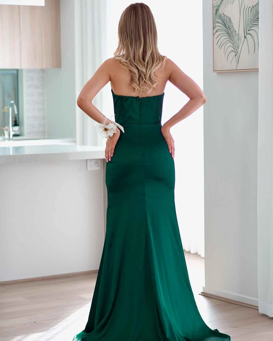 Armani Corset Satin Gown - Emerald 10 Armani Corset Satin Gown - Emerald - Image 8
