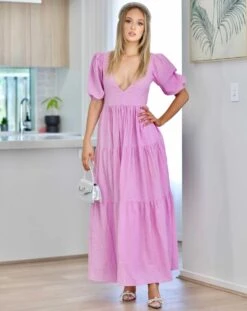 Asha Maxi Dress - Lavender -Curvy Charm Store asha.lavender