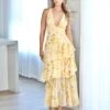 Bella Layered Chiffon Maxi Dress - Yellow Floral 1 Bella Layered Chiffon Maxi Dress - Yellow Floral -Curvy Charm Store bella.yellow3