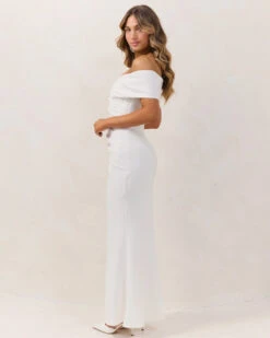 Briana Maxi Dress- White 10 Briana Maxi Dress- White -Curvy Charm Store briana.white .side