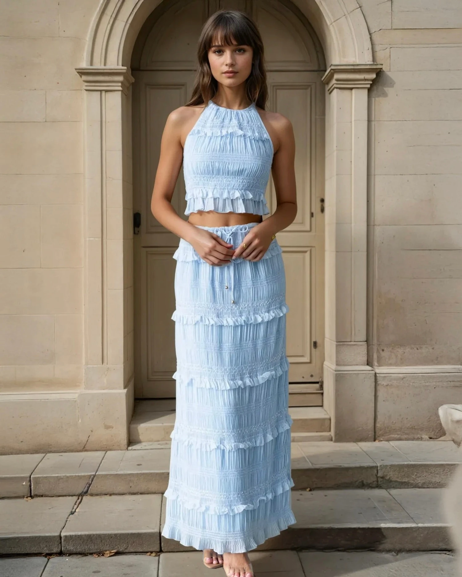 Calliope Maxi Top And Skirt Set - Blue 3 Calliope Maxi Top And Skirt Set - Blue