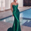 Blair Strapless Corset Gown - Emerald -Curvy Charm Store cds484 emerald 1 1