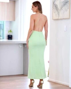 Claire Maxi Dress - Sage -Curvy Charm Store claire dress back 1 sage