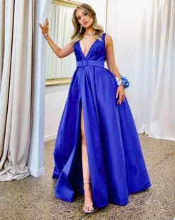 Harper Wrap Belt Gown - Royal Blue 13 Harper Wrap Belt Gown - Royal Blue -Curvy Charm Store harper gown front 1 royal blue
