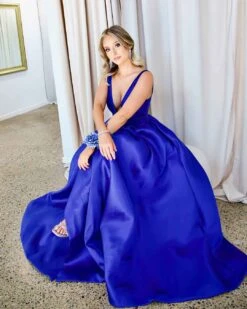 Harper Wrap Belt Gown - Royal Blue 15 Harper Wrap Belt Gown - Royal Blue -Curvy Charm Store harper gown sitting 2 royal blue